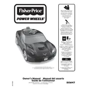 Power Wheels Mattel Corvette Deluxe Black Silver BGW47 Toy manual cover