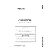 John Deere 419 Loader manual cover