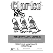 Clarke 6471105 CVAC20SS Wet Dry Vacuum Cleaner manual cover