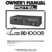 Rotel RD-1000 Cassette Deck manual cover