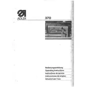 Dürkopp Adler 370 Sewing Machine manual cover