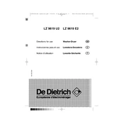 De Dietrich LZ9619U2 Washing Machine manual cover