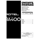 Rotel RA-400 Amplifier manual cover