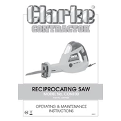 Clarke 6459000 CON100 Reciprocating Saw manual cover