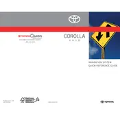 Toyota Corolla Navigation 2010 Sedan manual cover