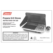 Coleman Propane Grill Stove 9921A Series manual cover