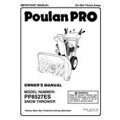 Poulan Pro PP8527ES Snow Thrower manual cover