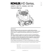 Kohler HD675 Engine manual cover