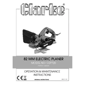 Clarke 6462023 CEP720 82mm Electric Planer manual cover