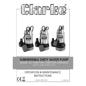 Clarke 7230098 DWP100A Submersible Dirty Water Pump manual cover