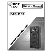 Pyle PADH152 Speaker manual cover