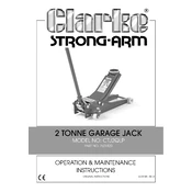 Clarke 7621820 CTJ2QLP 2 Tonne  Garage Jack manual cover