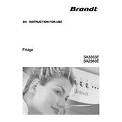 Brandt SA3353E Refrigerator manual cover