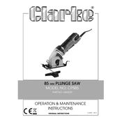 Clarke 6460230 CPS85 85mm Plunge Saw manual cover