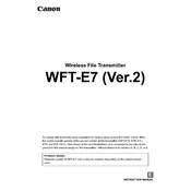 Canon WFT-E7 Ver 2 manual cover