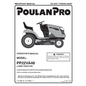 Poulan Pro PP22VA48 Tractor manual cover