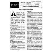 Toro CR-20 38110C Snow Thrower manual cover