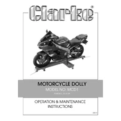 Clarke 7610139 MCD1 Motorcycle Dolly manual cover