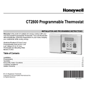 Honeywell CT2800 Thermostat manual cover