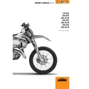 KTM EXC 125 2016 Motorcycle manual cover