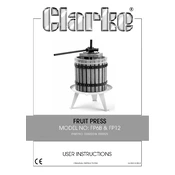 Clarke 3500321 FP6B Fruit Press manual cover