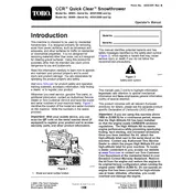 Toro Quick Clear CCR 38563 Snow Thrower manual cover