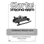 Clarke 7623213 CTJ2BMCB Hydraulic Trolley Jack manual cover