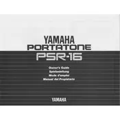 Yamaha PSR-16 Keyboard manual cover