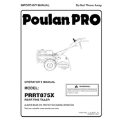 Poulan Pro PRRT875X Tiller manual cover