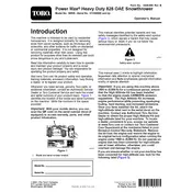 Toro Power Max 828OAE 38838 Snow Thrower manual cover