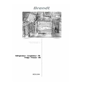 Brandt BC8511NW Refrigerator manual cover