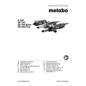 Metabo G 500 Grinder manual cover