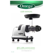 Omega J8008C Nutrition System Juicer manual cover