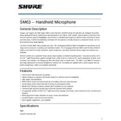 Shure SM63 Microphone manual cover