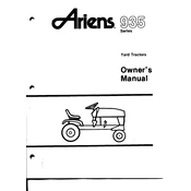 Ariens 935 Series 935011 Tractor manual cover