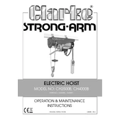 Clarke 7630386 CCH2500B Electric Hoist manual cover