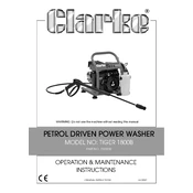 Clarke 7320202 Tiger 1800B Petrol Driven Power Washer manual cover