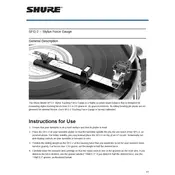 Shure SFG-2 Stylus manual cover