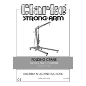 Clarke 7611025 CFC2000B Folding Crane manual cover