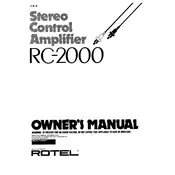 Rotel RC-2000 Amplifier manual cover