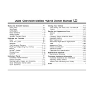 Chevrolet Malibu Hybrid 2008 manual cover