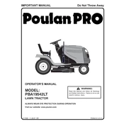 Poulan Pro PBA19542LT Tractor manual cover