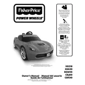 Power Wheels Mattel Corvette Stingray Black BGW46 Toy manual cover