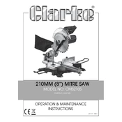 Clarke 6501325 CMS210S 210mm 8 Inch Mitre Saw manual cover