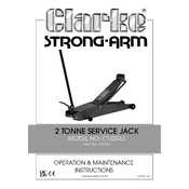 Clarke 7621026 CTJ2GLS 2 Tonne Service Jack manual cover