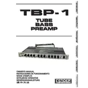 Fender TBP-1 2147000000 120V 60Hz USA Preamplifier manual cover