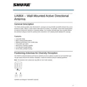 Shure UA864 Antenna manual cover