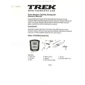 Trek Sensor No Buttons Bike Computer manual cover