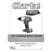 Clarke 6487000 CID20Li 20V Cordless Impact Driver manual cover