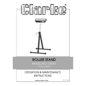 Clarke 6500980 CARS1 Roller Stand manual cover